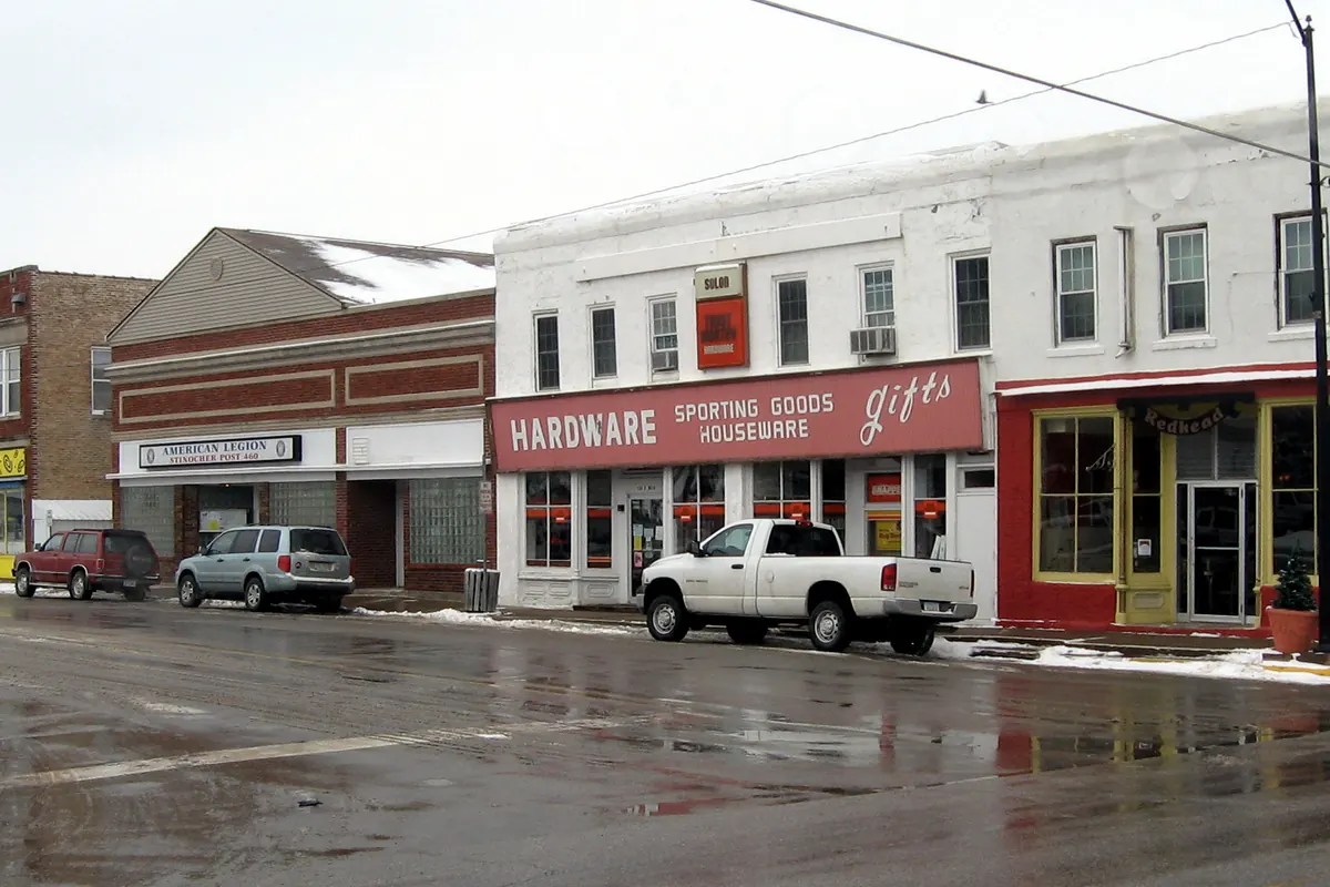 Downtown Solon, Iowa, facing northwest